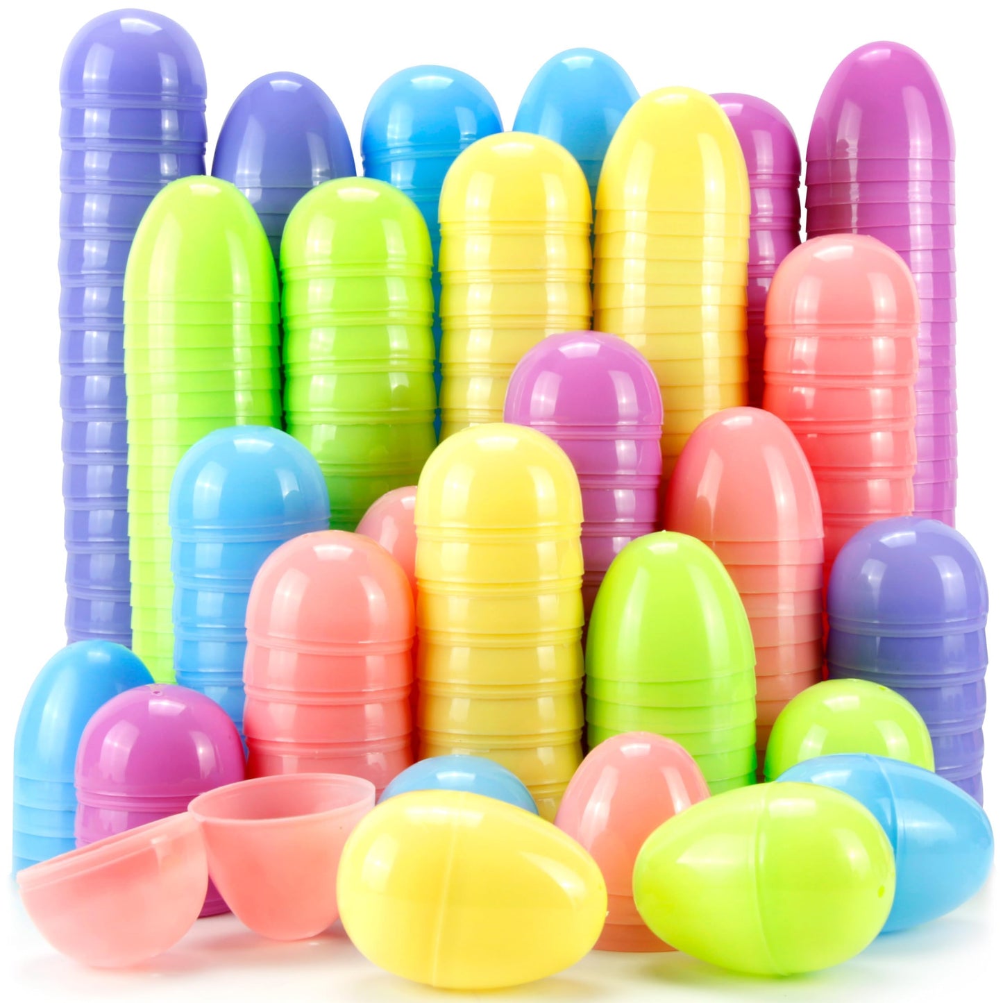 OCTERIC 512Pcs Easter Eggs, 2.3" Fillable Pastel Colors Plastic Easter Eggs Empty for Easter Hunt, Easter Basket Stuffers, Party Favor, Classroom Prize Supplies