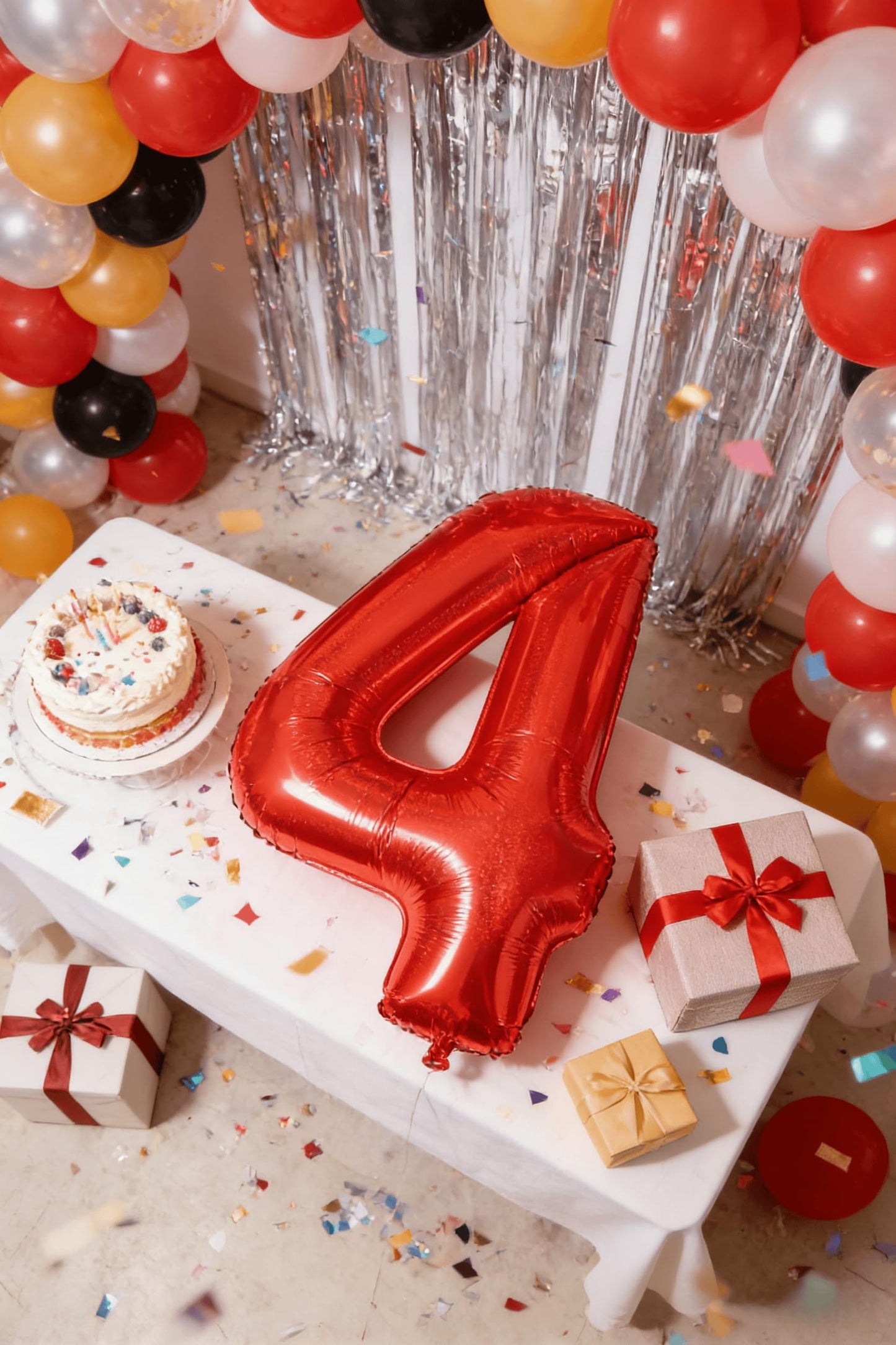 40 Inch Laser Red 1 Balloon for First Birthday, 1st Number Balloons Birthday Decorations for Girl Kids Toddler Baby, One Giant Number 1 Balloon