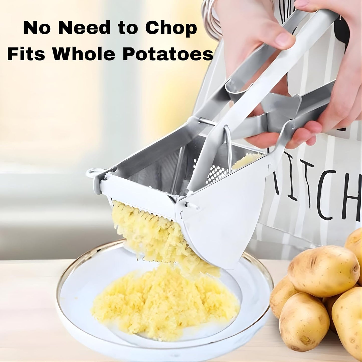 Potato Ricer - Heavy Duty Stainless Steel Masher for Fluffy Mashed Potatoes | 23 Oz Capacity
