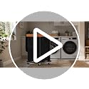 Leather Patchwork Laundry Basket with Wheels - 190L 2-Section Black
