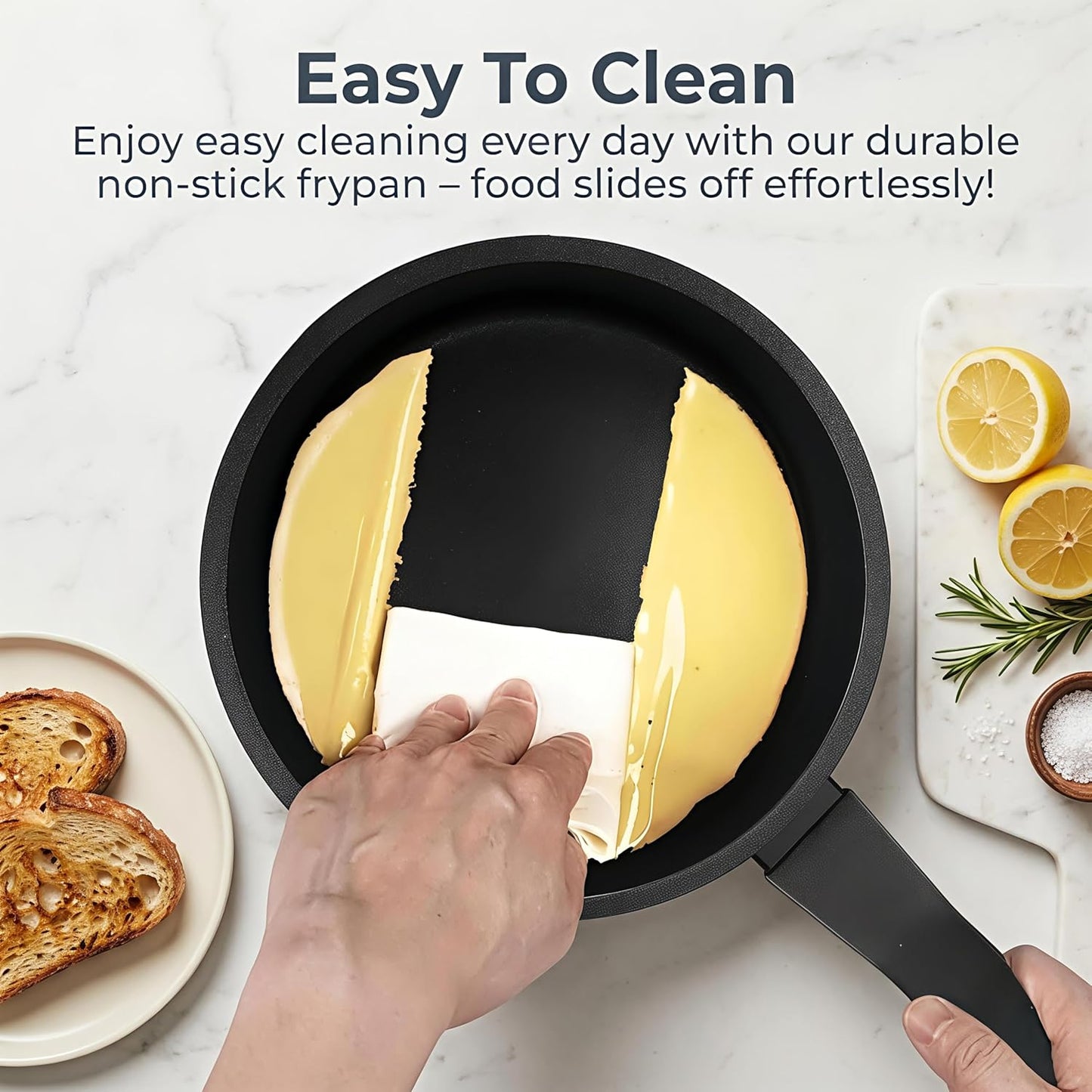 Skiennix Nonstick Sauce Pan - 1.5QT Induction Pot with Lid | PFOA Free, Black Finish