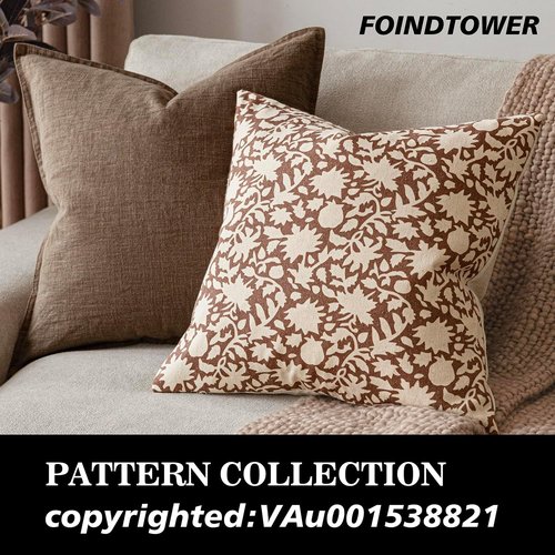 Foindtower Decorative Floral Throw Pillow Covers - Set of 2 | Boho Accent Cushions for Home Decor, 18x18 Inch, Light Orange Brown