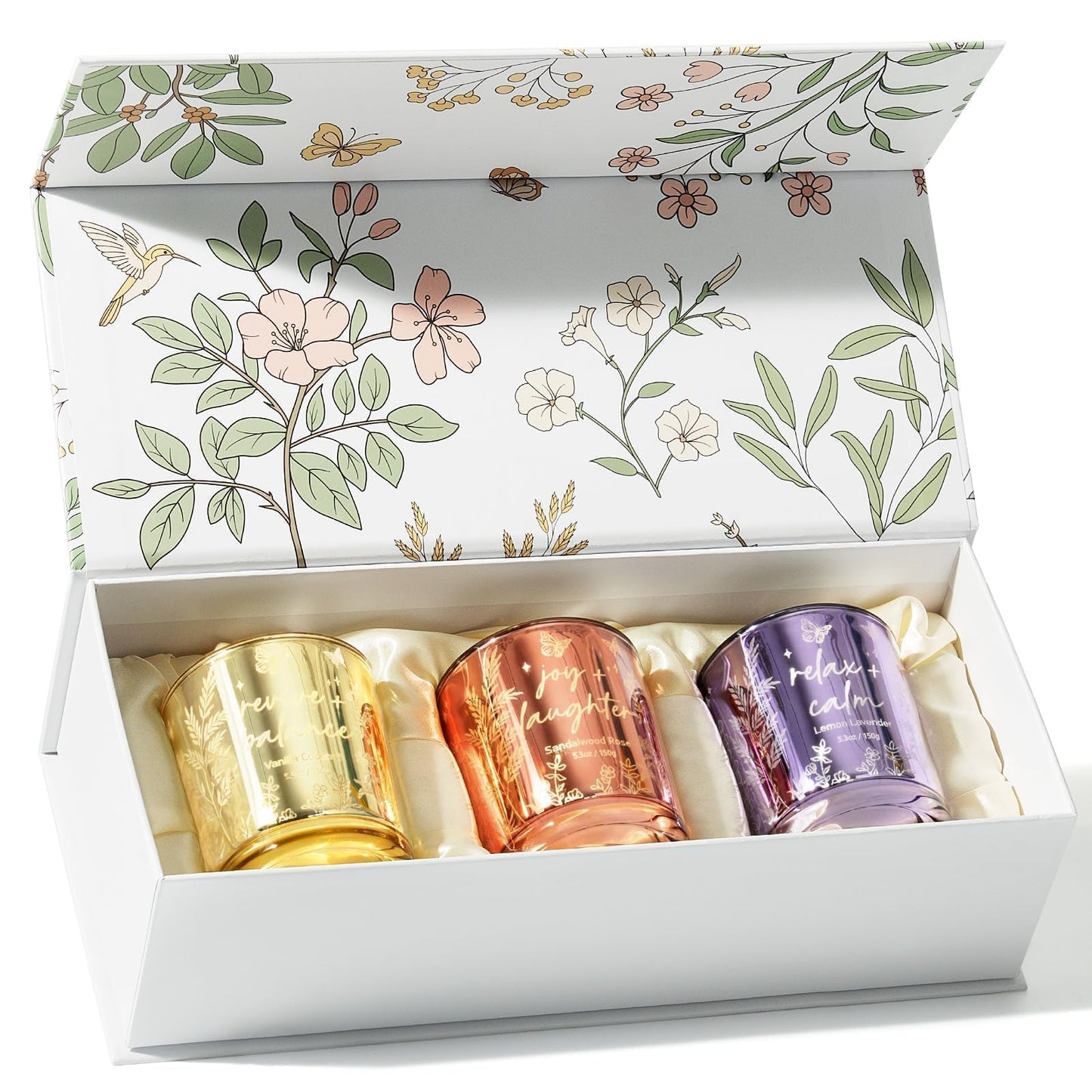 Scented Candles for Women, 3 Pack Candle Set Soy Candles for Home Scented Holiday Votive Candle Gifts Set, Easter Mothers Day Birthday Gifts for Women - Vanilla Coconut/Sandalwood Rose/Lemon Lavender