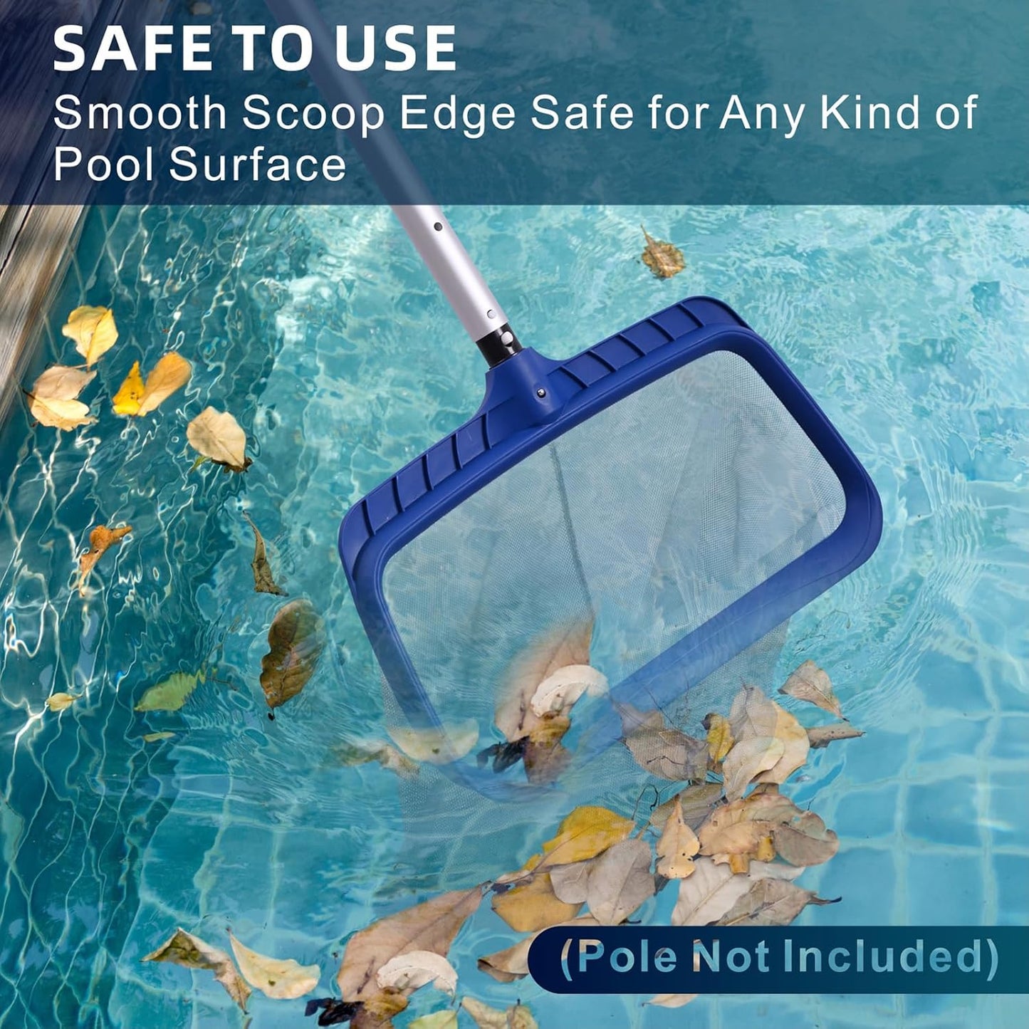 POOLAZA Pool Skimmer Net - Durable Deep Net for Effortless Cleaning | High-Capacity Design