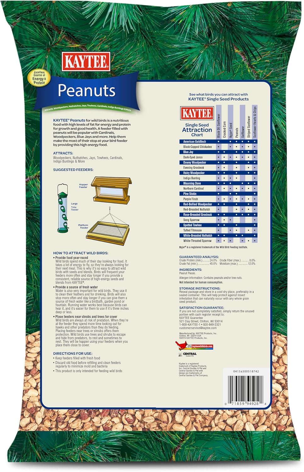 Kaytee Shelled Peanuts - High-Quality Bird Food for Cardinals, Blue Jays & Woodpeckers | 11 Pounds