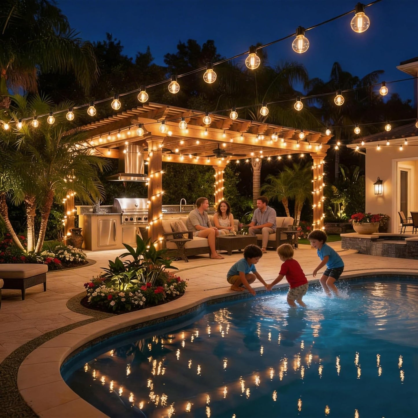 RTTY Outdoor String Lights - 150 FT Waterproof G40 LED Bulbs | Dimmable Globe Lighting for Patio, Bistro, Backyard, Cafe, Warm White