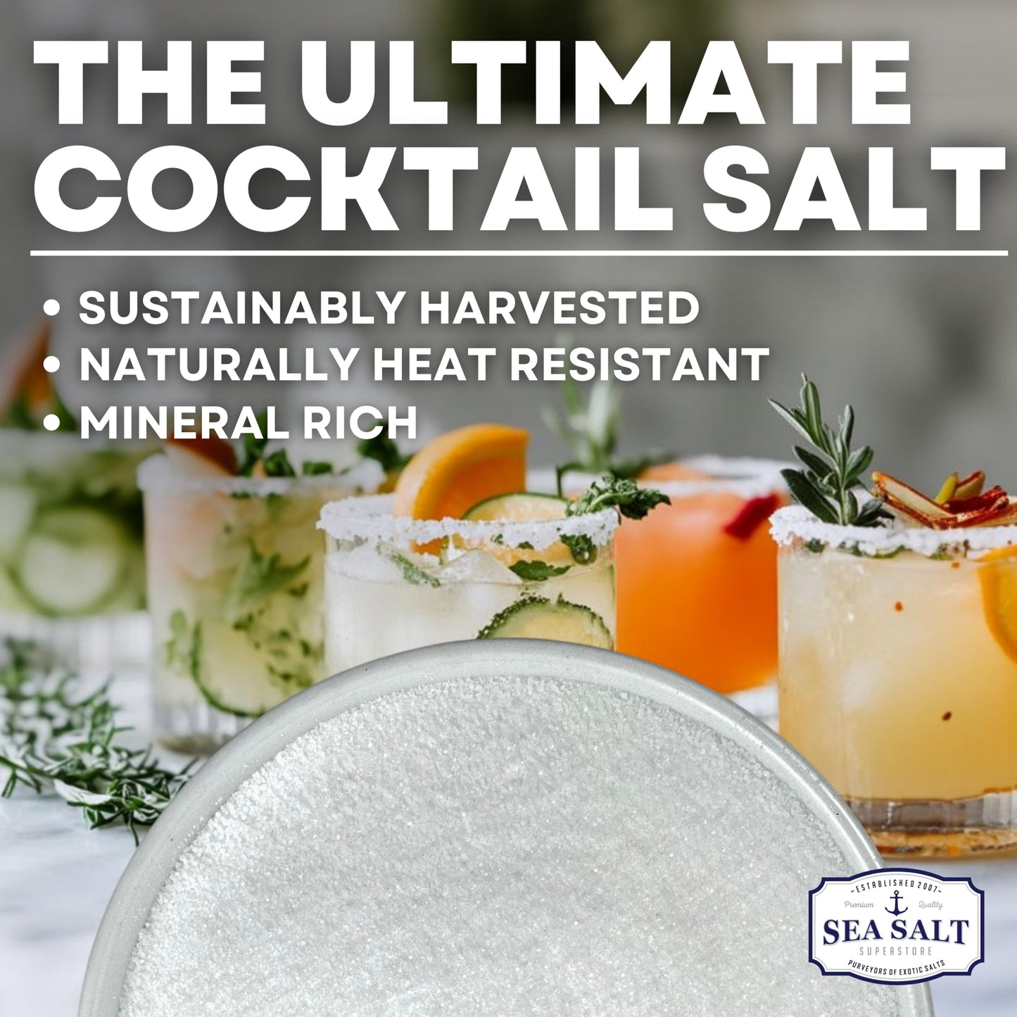 Margarita Lime Salt Infused with Vibrant Lime Zest – Unrefined, Natural Margarita Salt Rimmer for Garnishing Cocktails, Refreshing Drinks, and Glassware – 6 oz Tub