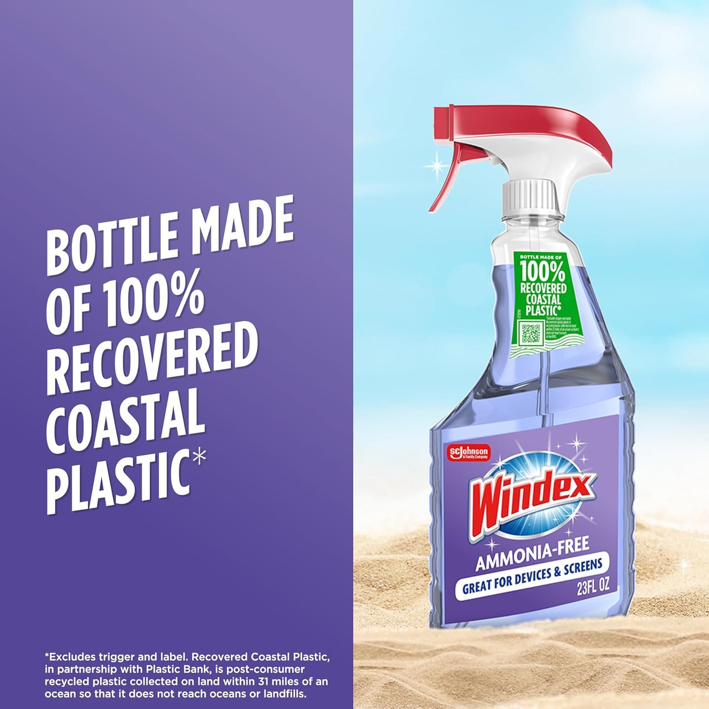 Windex Glass Cleaner Spray - Ammonia-Free Formula with Crystal Rain Scent | 23 Fl Oz Bottle