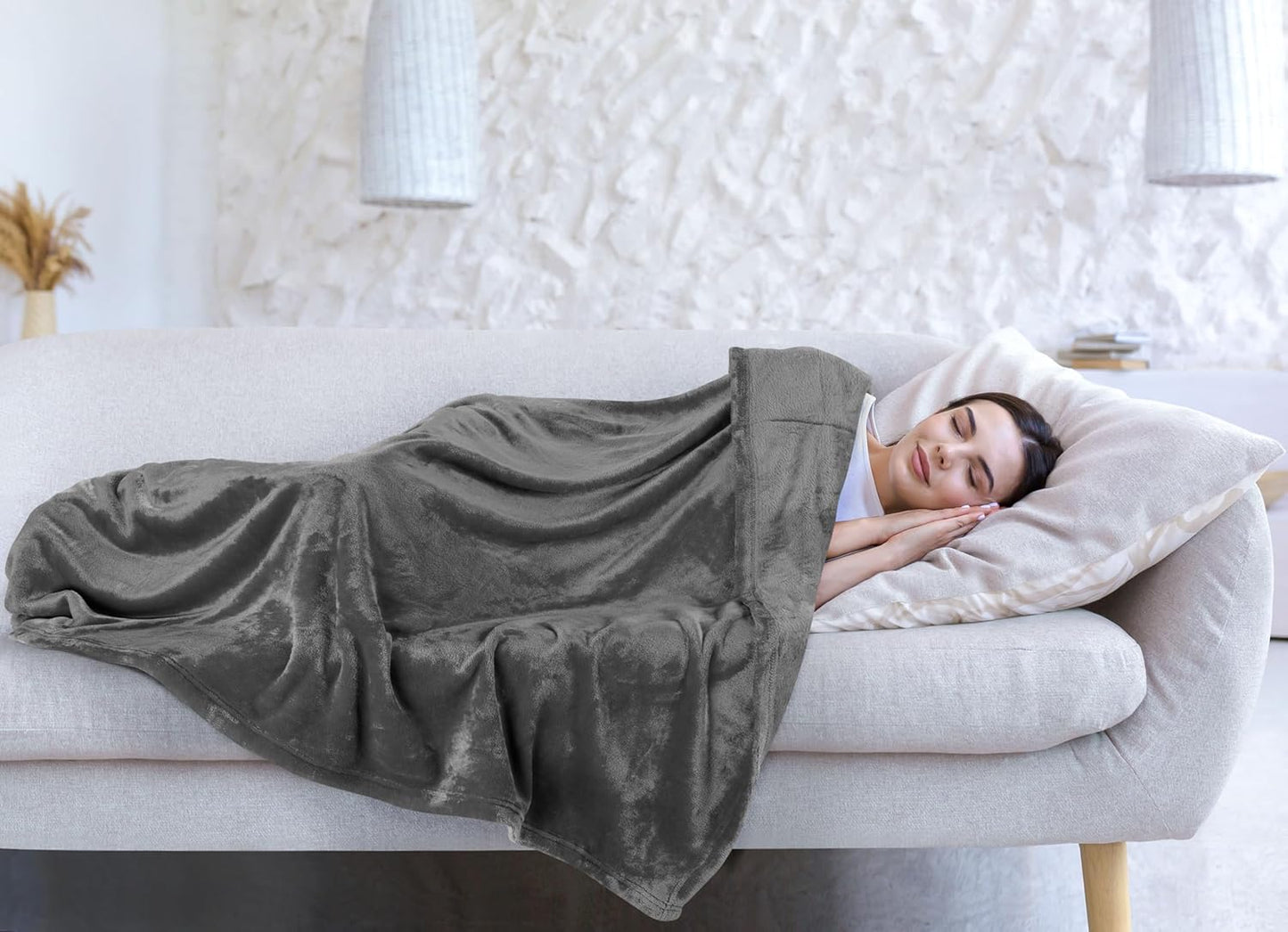 Utopia Bedding Grey Fleece Blanket - Luxury Soft 300GSM King Size (90x102 Inch) | Bulk Pack of 9