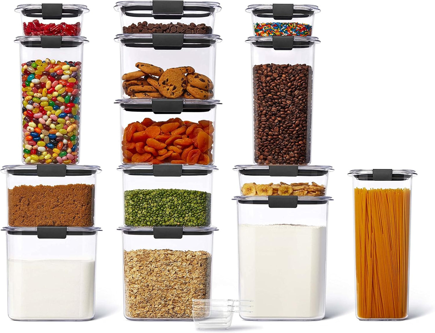 Rubbermaid Brilliance Food Storage Containers - BPA Free, Airtight Lids for Kitchen & Pantry Organization