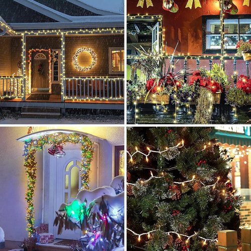 Dirnun Christmas Lights Clear White 100 Count Incandescent Light UL Certified Connectable Christmas Tree Lights with White Wires for Indoor Outdoor Xmas, Wedding, Holiday, Party, Home Decorations