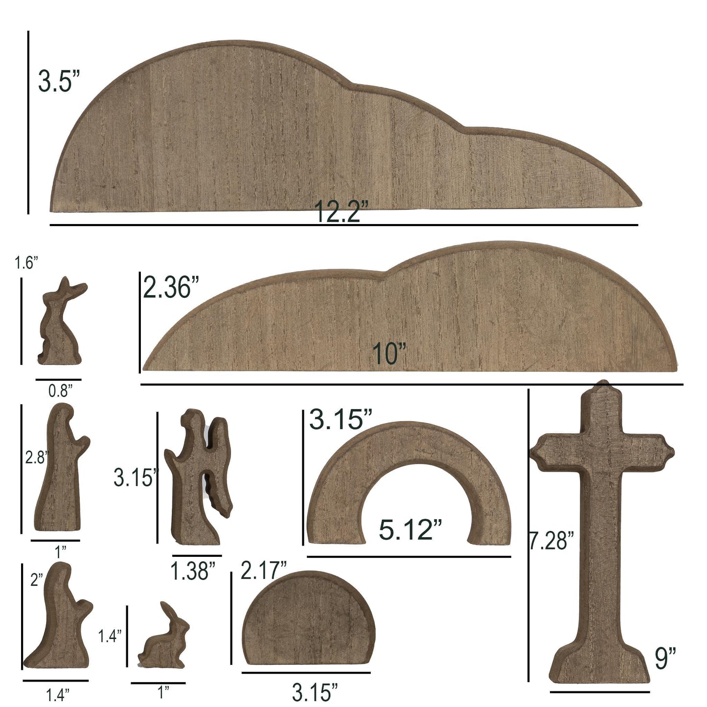 TW SHINE Empty Tomb Easter Scene and Cross Decoration, Wooden Christian Resurrection Scene Tray Set, Jesus Tomb Easter Decoration for Home Office Tabletop Religious Christian Gifts
