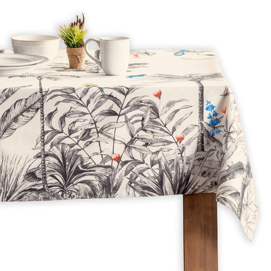 Maison d' Hermine Table Cloth Rectangle Table 100% Cotton 54 x 72 Inches Fall Tablecloth Reusable Everyday Use for Thanksgiving Christmas Decorations Dining Farmhouse Party (Amazonia)