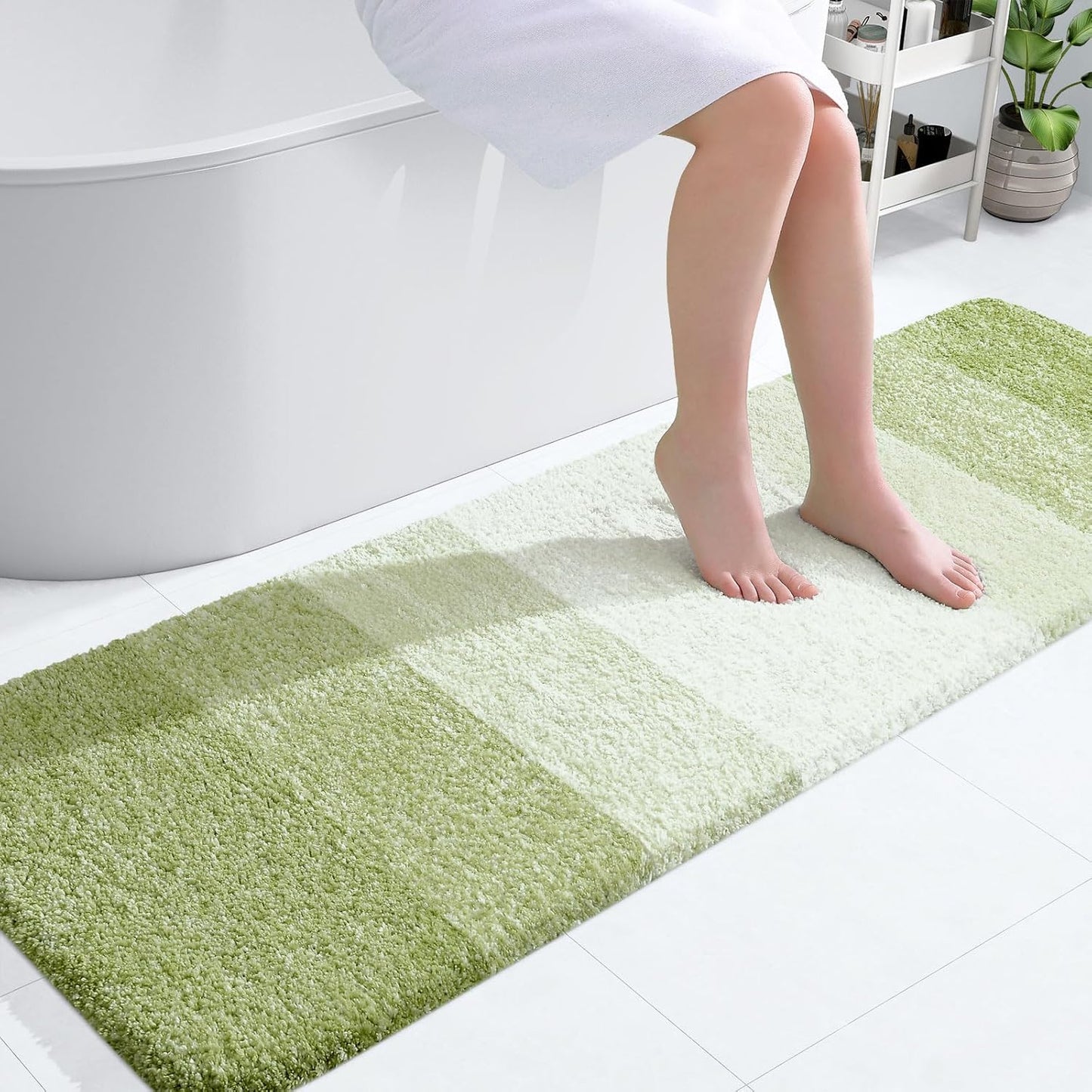 OLANLY Bathroom Runner Rug - Extra Soft Microfiber Mat with Rubber Backing | Quick Dry, 59x20, Mustard Yellow