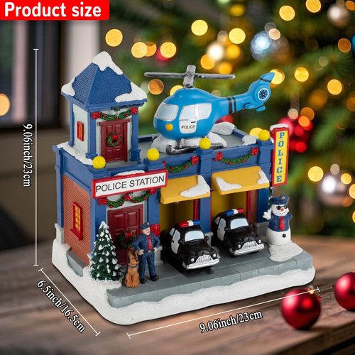 Innodept12 Christmas Animated Train Station Décor - Lighted Building with Clock & Music | Indoor Display