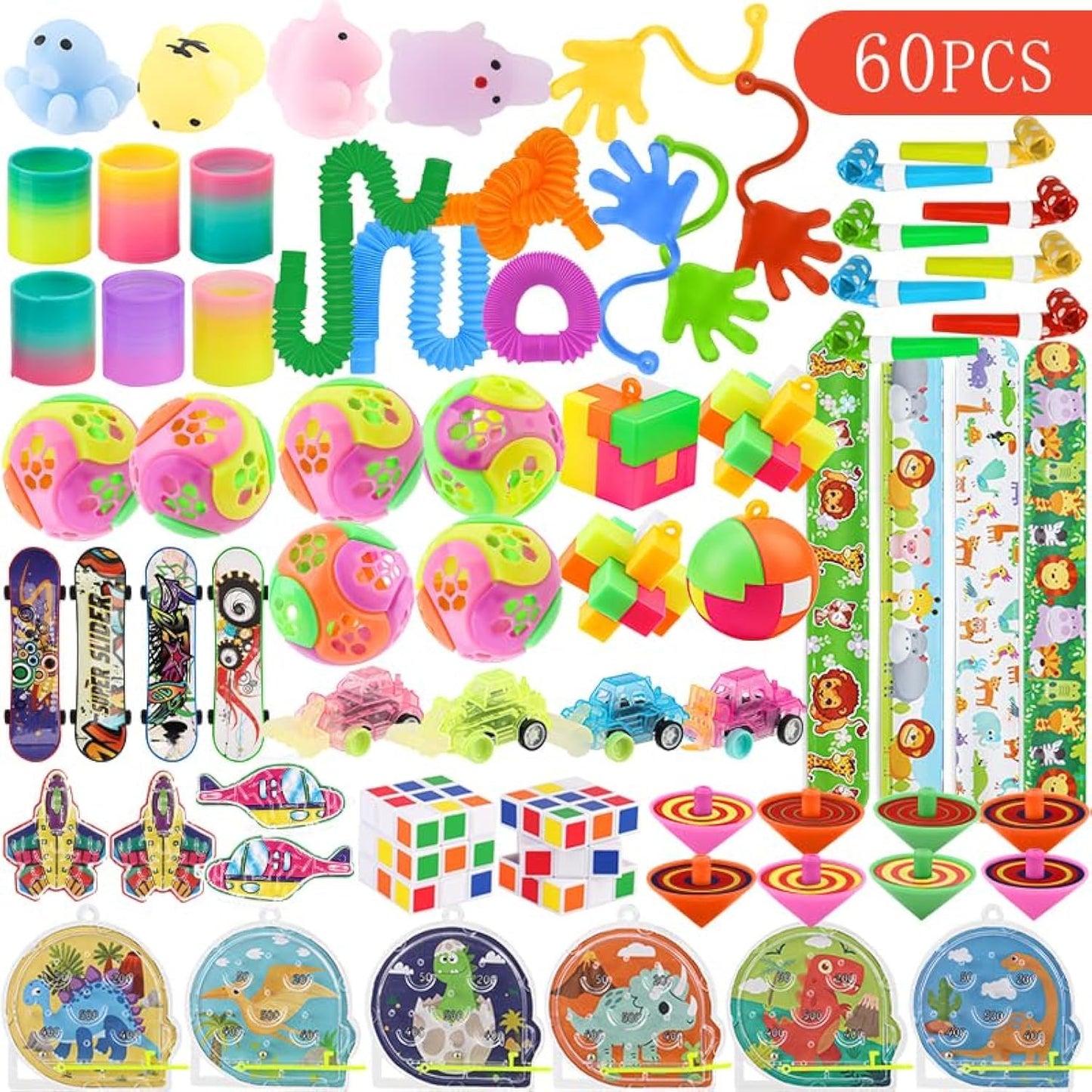 KADINOY Party Favors, Pinata Stuffers Treasure Box Toys for Classroom 60 pcs Goodie Bags Stuffers for Kids Easter Basket Fillers Prize Box Toys for Birthday