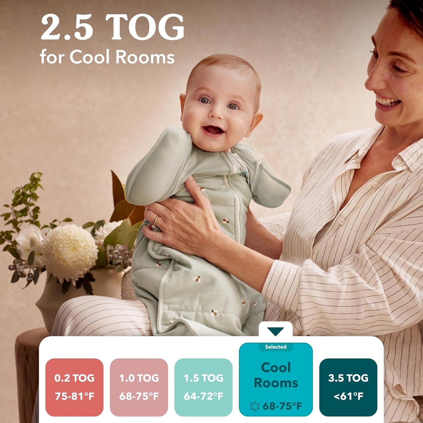 Love To Dream Swaddle UP Transition Bag - Warm 2.5 TOG for Safe Baby Transition to Arms Free