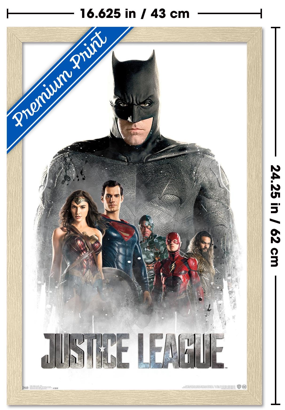 Trends International DC Comics Movie Justice League - Characters in Mist Wall Poster, 22.4L x 14.7W, Blonde Framed Version