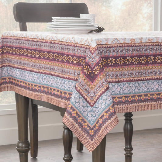 Maison d' Hermine Table Cloth Rectangle Table 100% Cotton 54 x 72 Inches Fall Tablecloth Reusable Everyday Use for Thanksgiving Christmas Decorations Dining Farmhouse Party (Fair Isle)