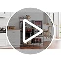 Mini Fridge Stand with Power Outlet and Storage - Kitchen Organizer Shelf