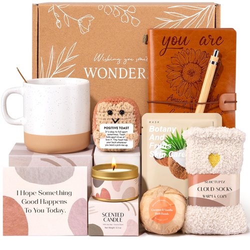 Christian Gifts for Women, Happy Birthday Gifts for Women, Inspirational Gift Box, Mothers Day Get Well Employee Appreciation Thank You Gifts for Mom Friend Teacher, 9pcs Unique Set