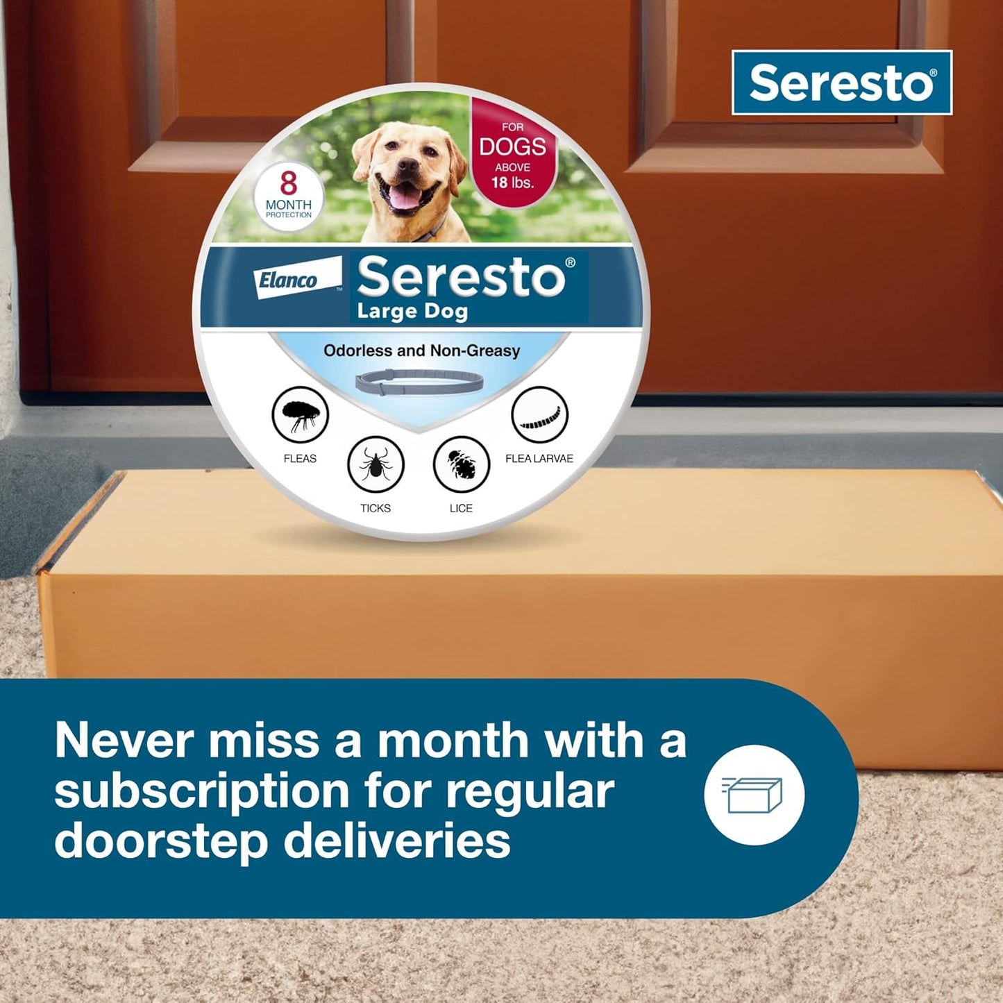 Seresto Flea & Tick Collar for Dogs Over 18 lbs - Vet-Recommended 8-Month Treatment & Prevention