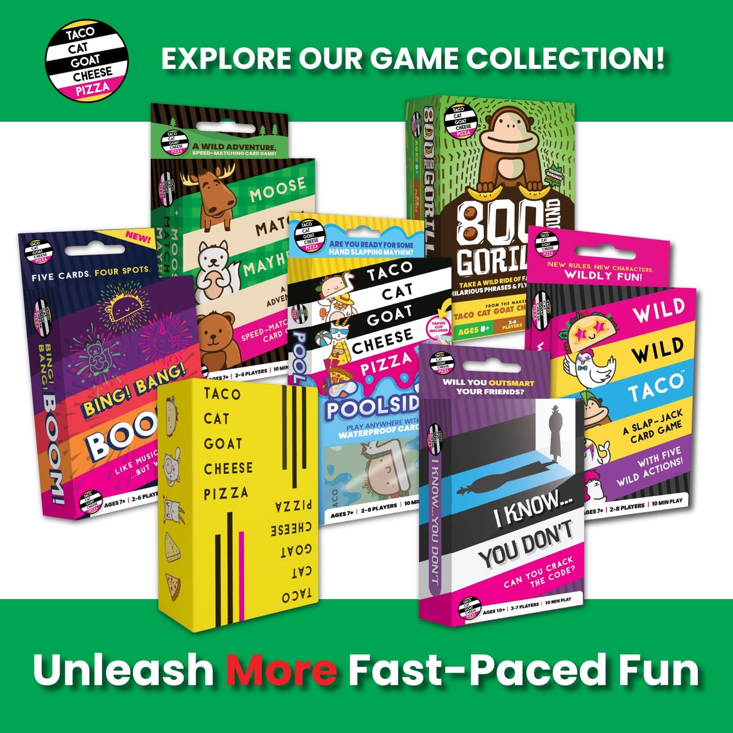 Taco Cat Goat Cheese Pizza - Santa Cookie Elf Candy Snowman Holiday Card Game | Fun for 2-8 Players, Perfect for Gifts