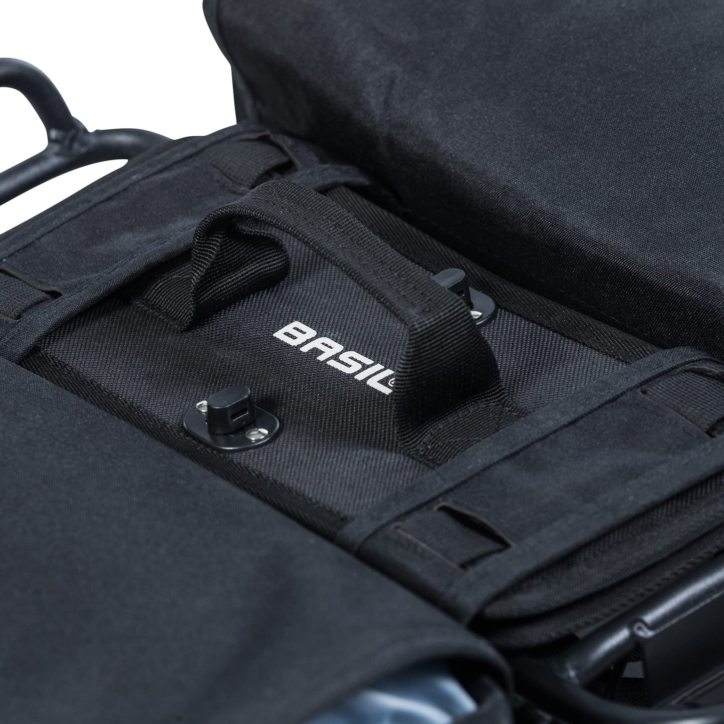 Basil Detachable Bag System, Universal Bridge System, Handle, Black, One Size
