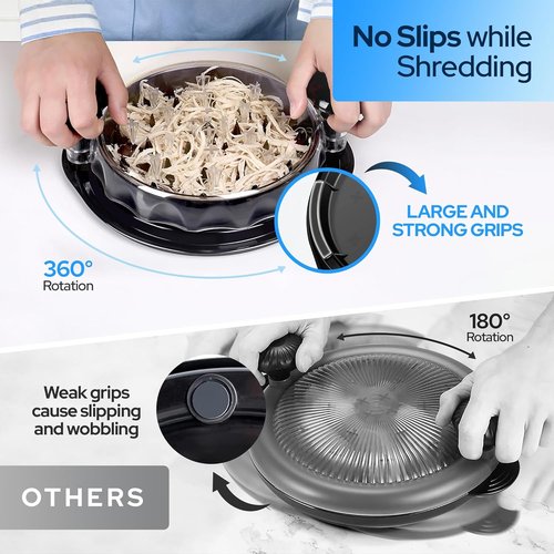 **3 Layer Pro Chicken Shredder - Removable Tray & Meat Claws | 10'' Anti-Slip Tool for Chicken, Beef, Pork & Veg**