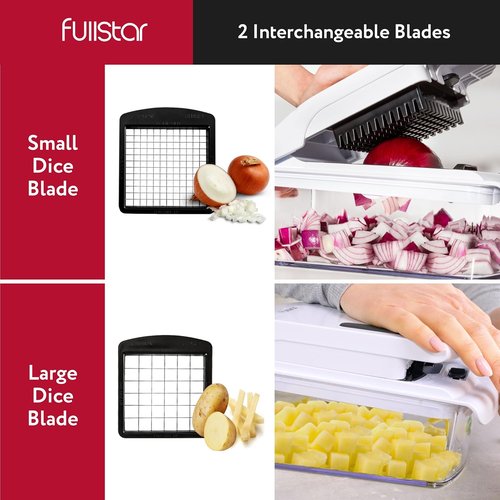 Fullstar Chopper Bundle - 2 Piece Silicone Lids Included | Versatile Kitchen Tool Set