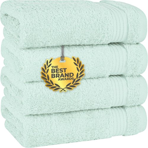 Cotton Paradise Hand Towels - 100% Cotton Turkish 4-Piece Set | Soft, Absorbent Mint Face Towels