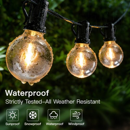 Ccinny Outdoor String Lights 150FT with Remote Dimmer, G40 Globe LED Patio Lights with 75 Edison Plastic Bulbs(4 Spare), Waterproof Hanging Lights for Backyard Balcony Yard Deck Garden Party