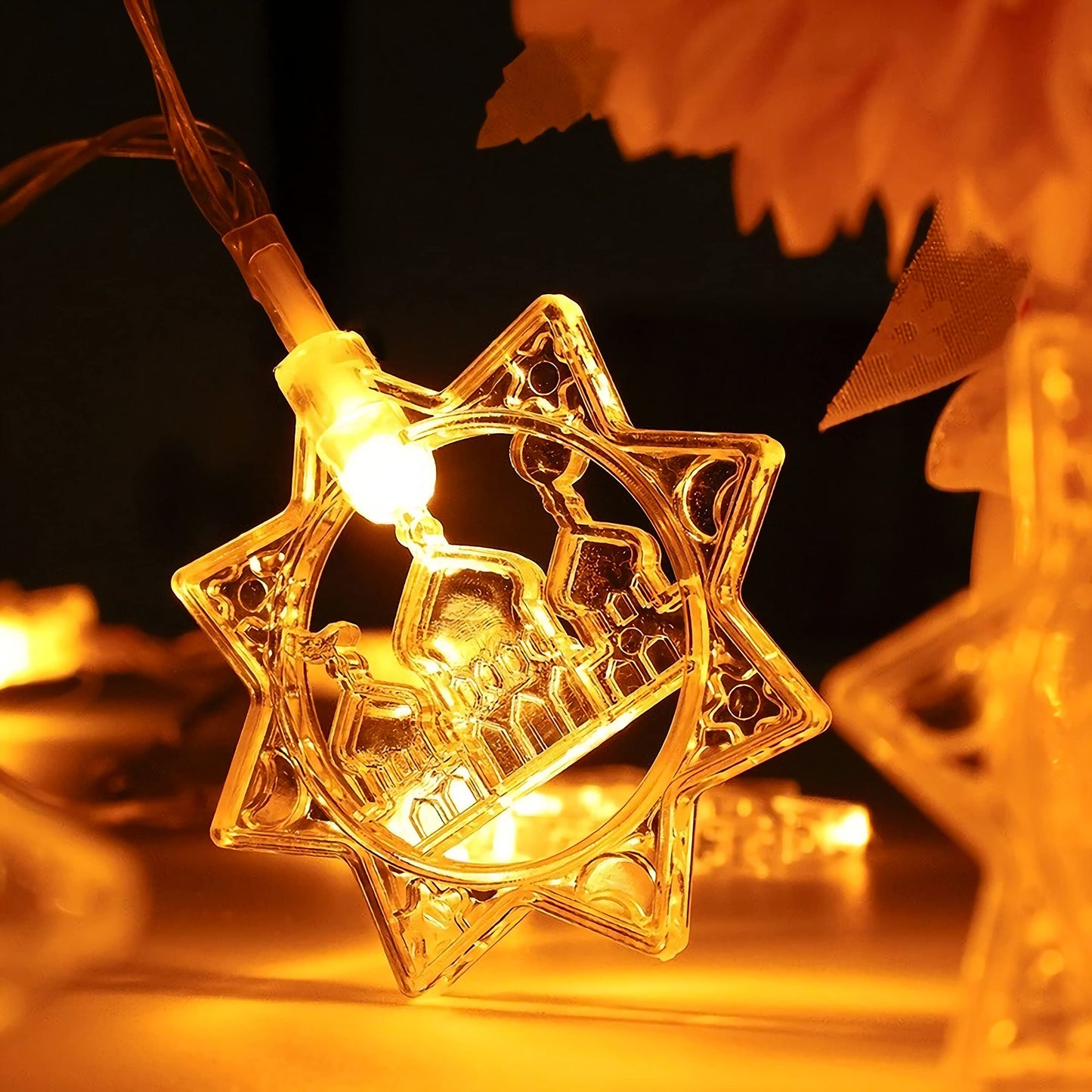 Ramadan Lights Star Moon String Lights 10Ft 20 LED Fairy Lights Battery Operated with 2 Modes Indoor Twinkle Ramadan Kareem and Eid Mubarak Decorations for Home Bedroom Eid al-Fitr Party