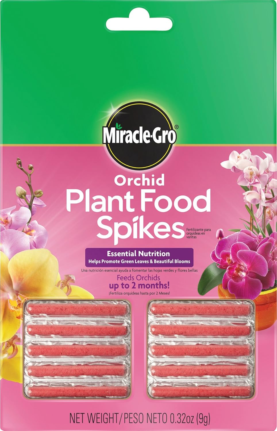 Miracle-Gro Orchid Plant Food Spikes - 10 Fertilizer Sticks for Potted Orchids | Lasts Up to 2 Months