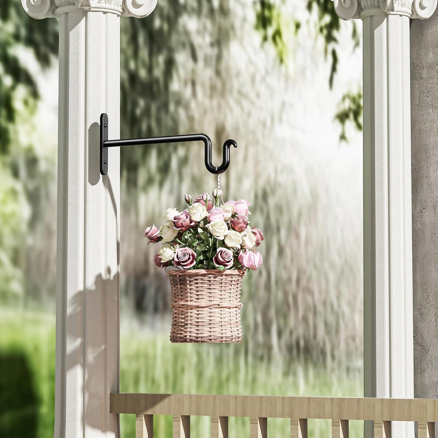 Skiennix Hanging Plant Brackets - 10 Inch Plant Hangers for Indoor/Outdoor Use | 2 Pack for Baskets & Lanterns