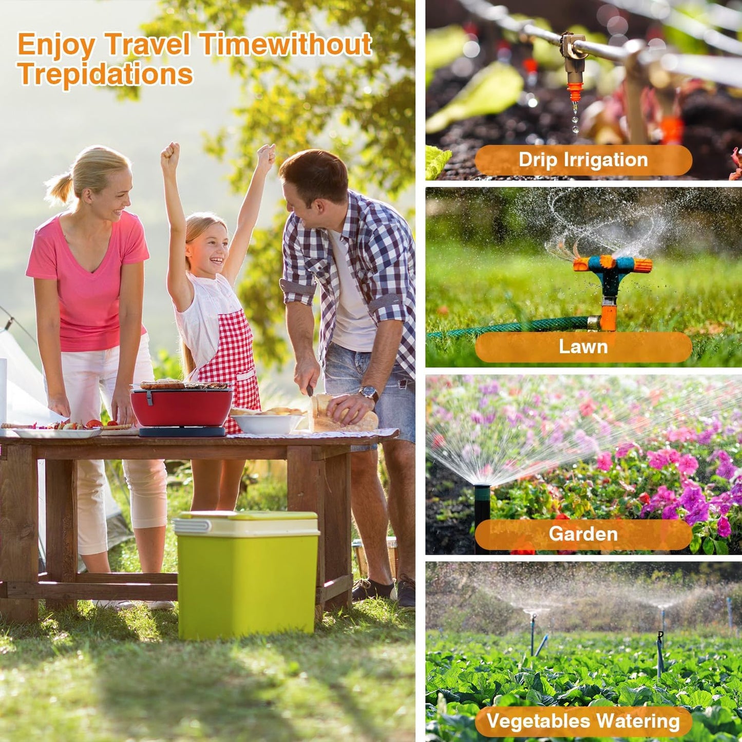 Smart WiFi Sprinkler Timer - 3 Zone Garden Hose Water Timer with 984 FT Range & APP Control | Alexa & Google Compatible