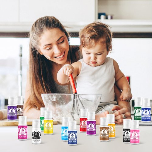 Gel Food Coloring Set – 24 Colors x 0.7 oz Concentrated Gel Based Food Dye for Baking, Icing, Cake Decorating, Cookies & Fondant