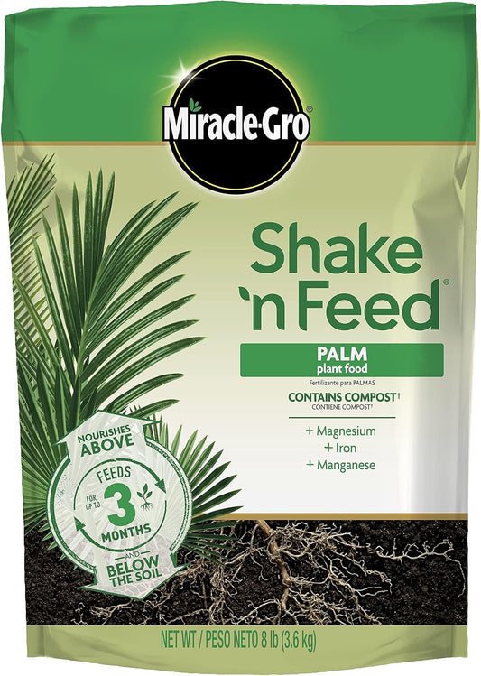 Miracle-Gro Palm Plant Food - Shake 'N Feed Formula for Thriving Plants | 8 lb. Bag Feeds Up to 3 Months
