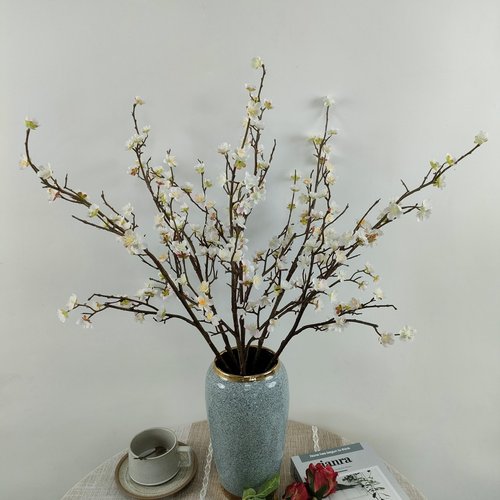 ARTIFIPLANT Plum Blossom Flowers Artificial,6Pcs White Cherry Blossom Branches,Faux Branches,White Cherry Blossom Flowers Artificial for Home Decor…