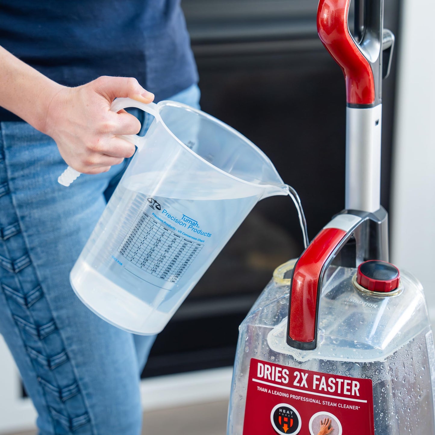 Half Gallon 64oz (2 quart) Measure Pitcher- Conversion Chart-Strong Food Grade - Resistant to Chemicals- Great for Lawn, Pool & Spa, Ag, Home Hobbies, Lye, Cooking, Shop Motor Oil Fluids Made In USA