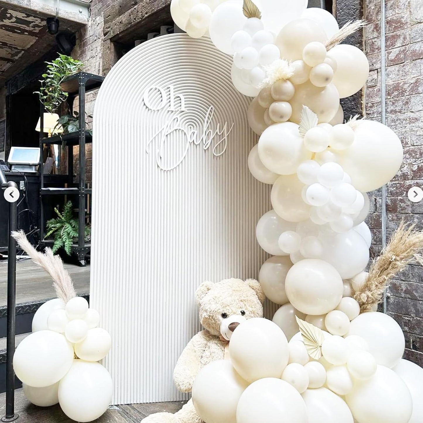 Voircoloria White Sand Balloons - 90 Pack Balloon Garland Kit for Weddings, Showers & Celebrations | 5-18 Inch Sizes