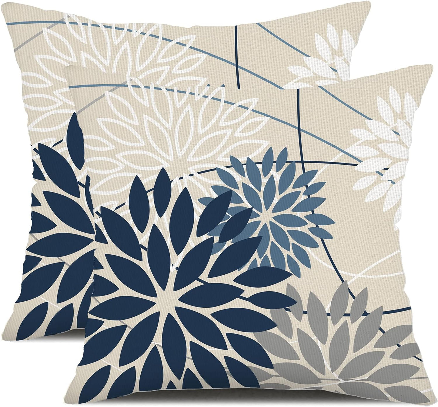 Skiennix Floral Pillow Covers - Waterproof 18x18 Decorative Throw Pillows | Set of 2 for Outdoor Use