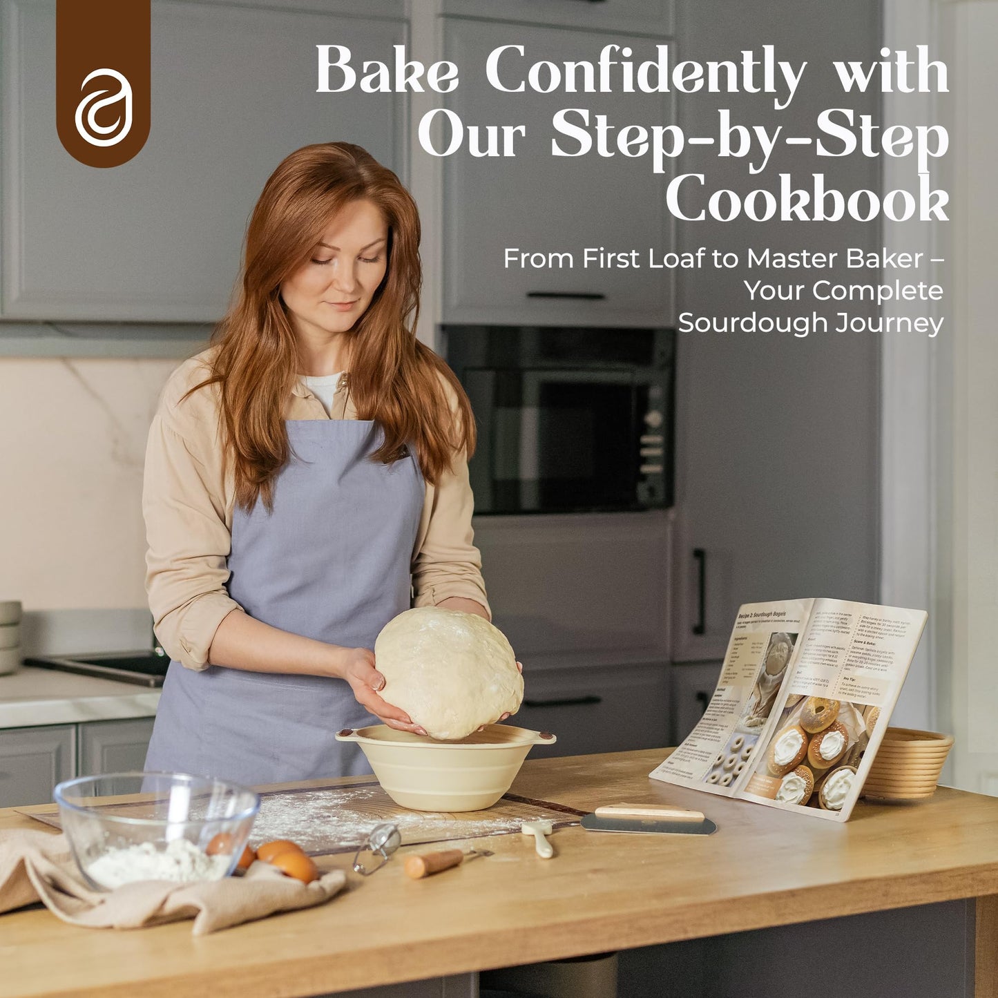 Sourdough Starter Kit with Dutch Oven and Scale - Complete Sourdough Kit with Proofing Baskets, 34oz Jar, Slings, and Other Premium Bread Making Tools - Perfect Baking Gifts for Women, Men, and Bakers