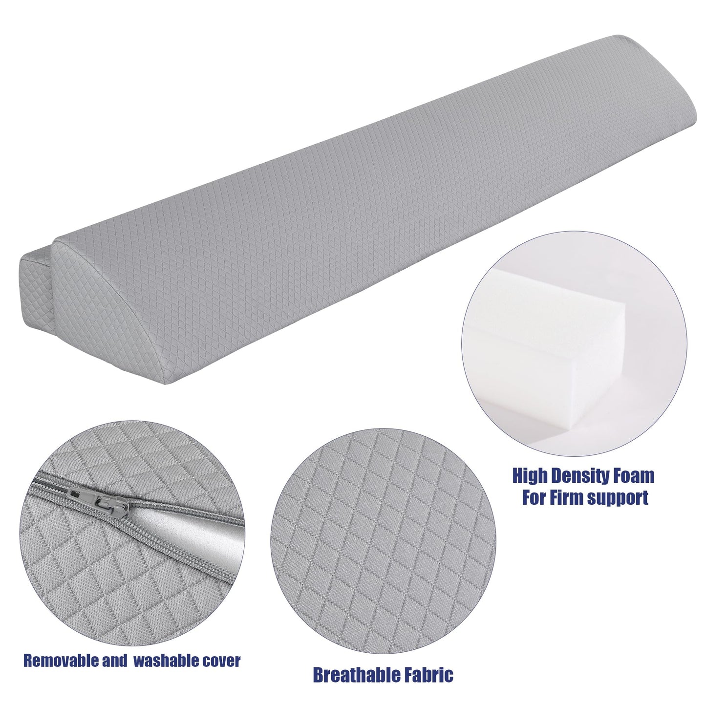 HOMBYS Wedge Pillow Headboard for Bed Gap,Foldable Bed Wedge Gap Filler King Size,Matterss Gap Filler,Multi Functional Bed Crack Pillow, Large King 76"x10.6"x6" or Gap Between (0-10")