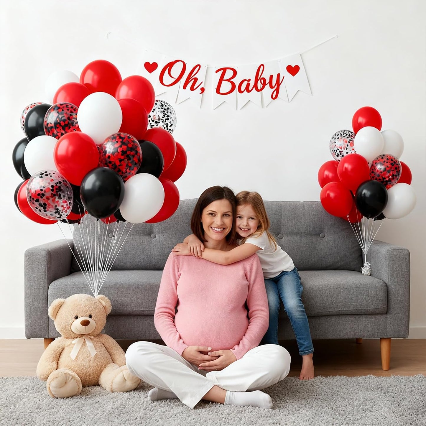 Red and Black Balloons - 60PCS 12 Inch Metallic Confetti Balloons for Birthday & Wedding Decor