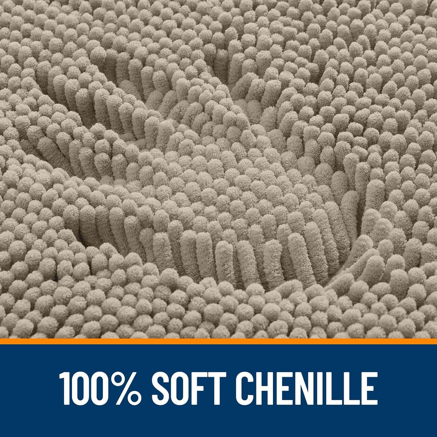 OLANLY Large Bathroom Rugs - Extra Soft Chenille Bath Mats | Quick-Dry, Machine Washable, 59x35, Warm Taupe