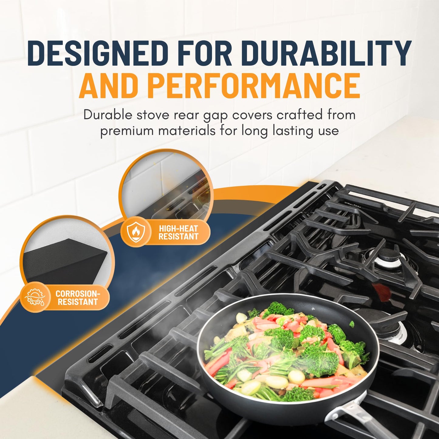 30” Slide In Range Gap Filler Kit, Slide-In Range Rear Gap Filler & Range Trim Kit, Universal Stove Gap Cover Between Stove and Wall Guard, Aluminum Cooktop Trim Kit for Whirlpool & Most Brands, Black
