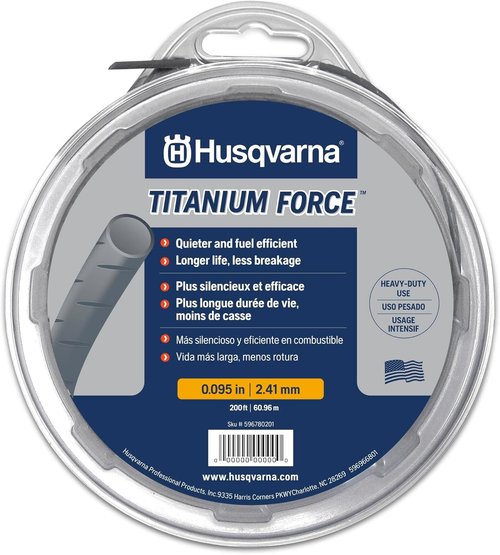Husqvarna Titanium Force String Trimmer Line - 0.095-Inch, 140-Foot Professional Grade Copolymer