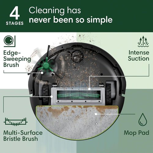 iRobot Roomba 104 2-in-1 Vacuum & Mop Robot - Self-Emptying for 75 Days, Powerful Suction, Ideal for Pet Hair
