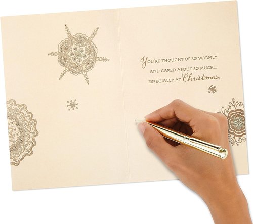 Hallmark Christmas Card - Thinking of You Design with Snowflakes | Perfect Holiday Greeting